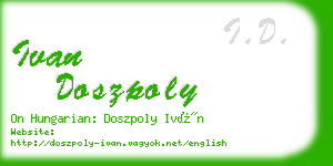 ivan doszpoly business card